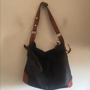 Praha leather black brown in pell Italy purse